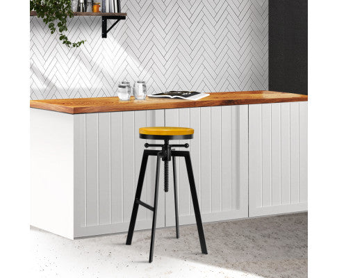 Adjutable Height Swivel Bar Stool - Black - Melbourne Home & Living