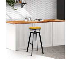 Adjutable Height Swivel Bar Stool - Black - Melbourne Home & Living