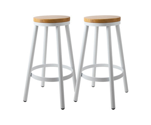 Set of 2 Wooden Stackable Bar Stools - Melbourne Home & Living