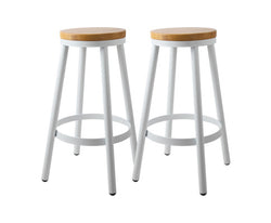 Set of 2 Wooden Stackable Bar Stools - Melbourne Home & Living