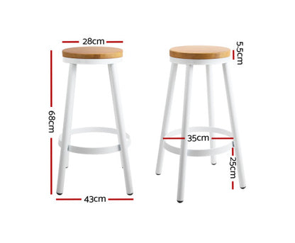 Set of 2 Wooden Stackable Bar Stools - Melbourne Home & Living