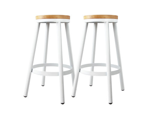 Set of 2 Wooden Stackable Bar Stools - Melbourne Home & Living