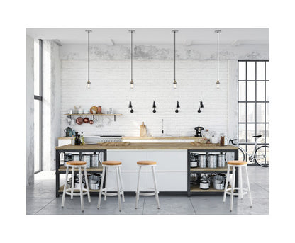Set of 2 Wooden Stackable Bar Stools - Melbourne Home & Living