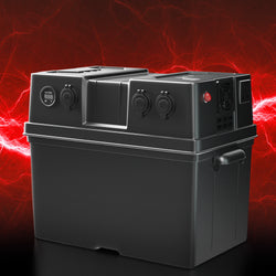 Giantz Battery Box 300W Inverter Deep Cycle Battery Portable Caravan Camping Usb
