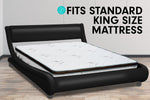 King Size Faux Leather Curved Bed Frame - Black