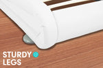 Queen Size Faux Leather Curved Bed Frame - White