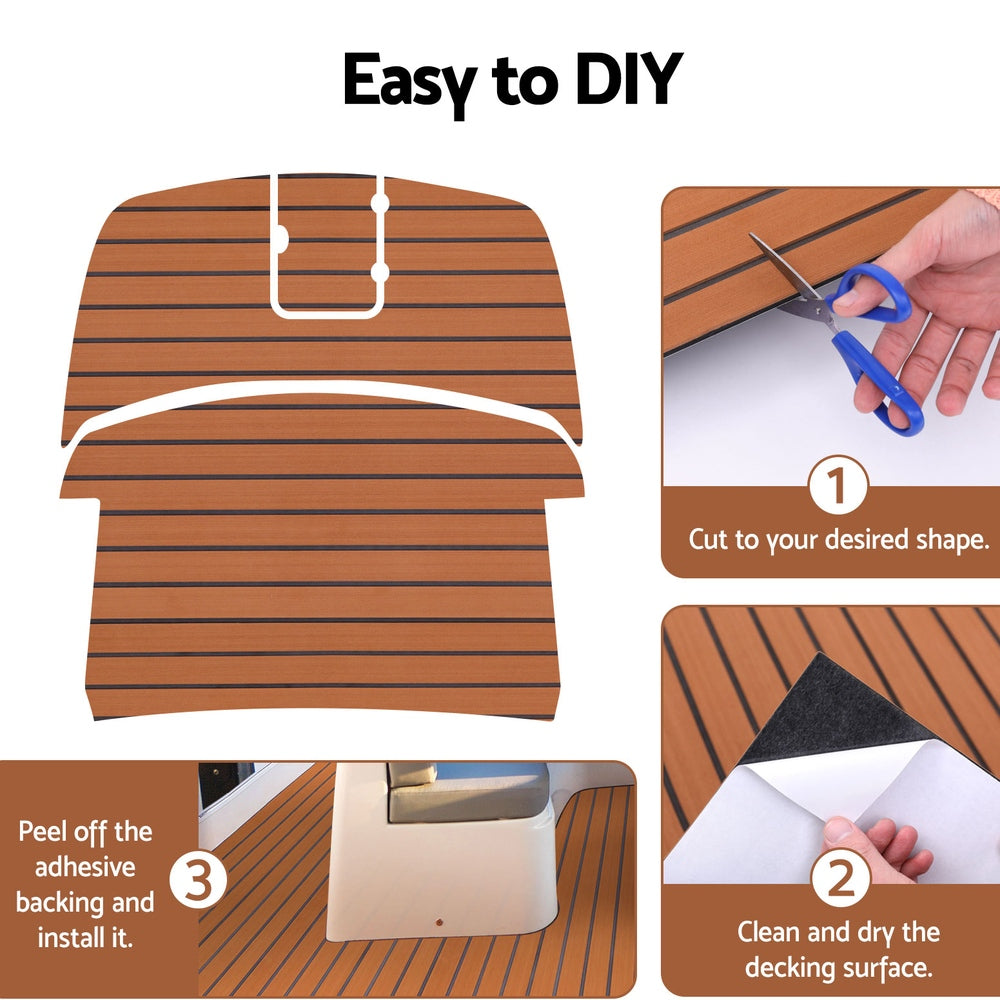 Eva Foam Boat Flooring Mat Decking Sheet 240X90X0.6Cm Dark Brown
