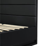 Double Bed Frame, RBG Mattress Base with Gas Lift and Storage Space Black