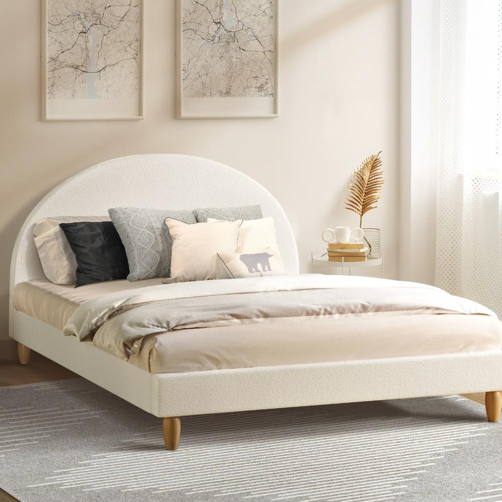 Bed Frame Boucle Fabric