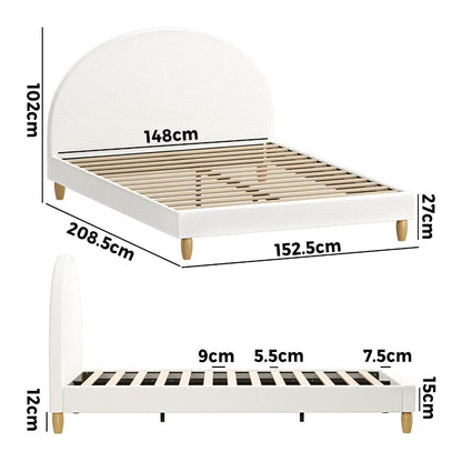 Bed Frame Boucle Fabric