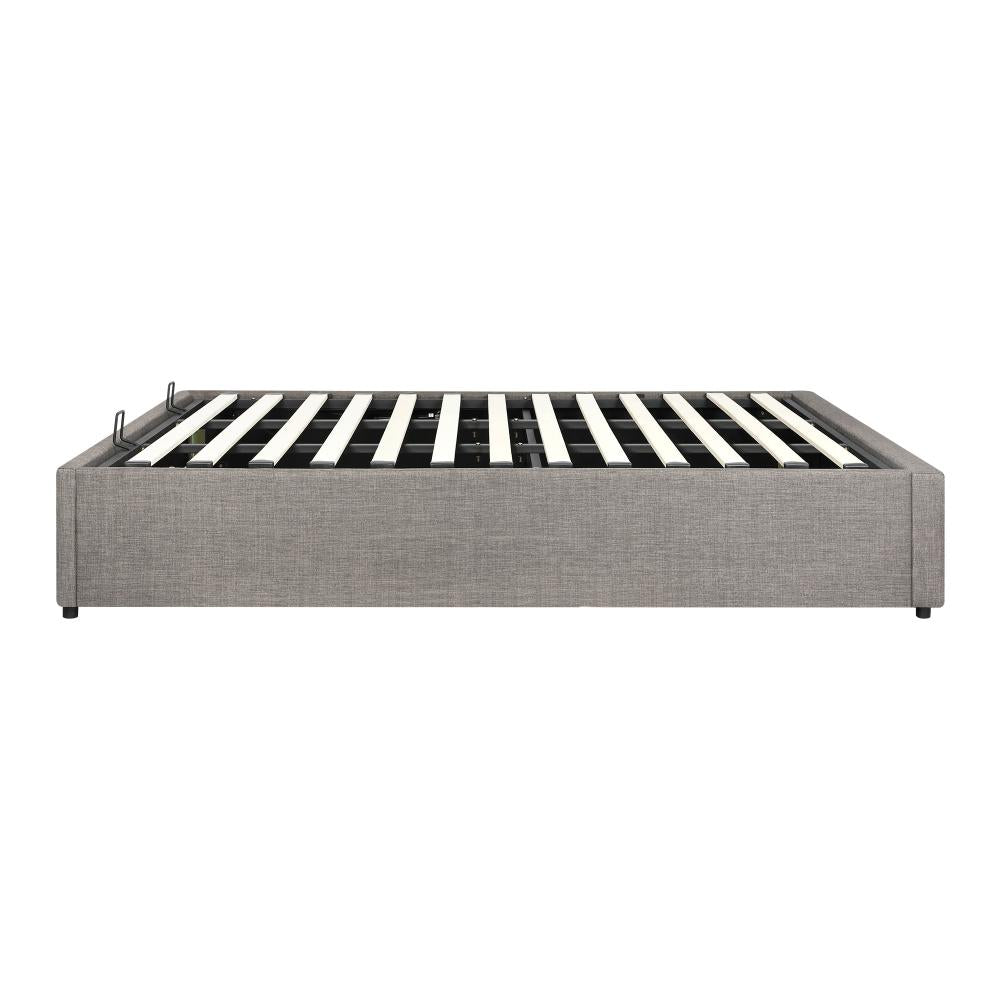 King Bed Frame Mattress Base with Lift Gas Beige
