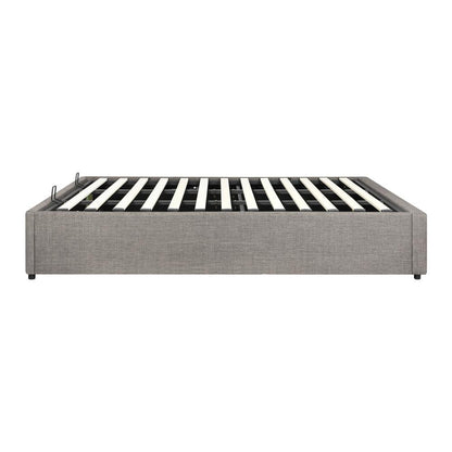 King Bed Frame Mattress Base with Lift Gas Beige
