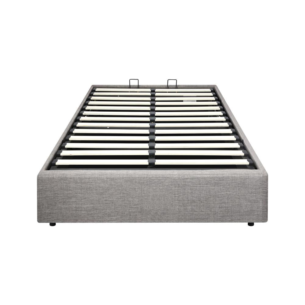 King Single Bed Frame Mattress Base with Lift Gas Beige