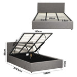 King Bed Frame with Gas Lift and Storage Space Mattress Base