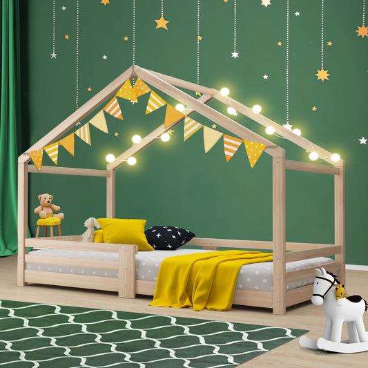 Kids Bed Frame Wooden Bed Base Children Single Bed Frame Timber Mattress Platform Wooden