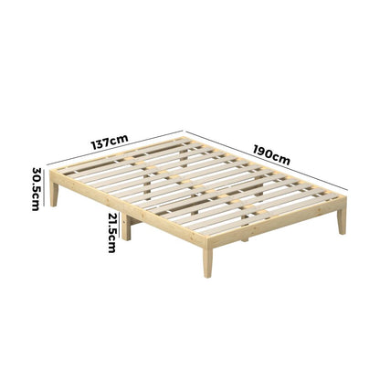 Bed Frame Double Size Wooden Timber Mattress Base Platform Furniture