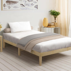 Bed Frame Single Size Wooden SOFIE Pine Timber Mattress Base Bedroom