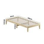 Bed Frame Single Size Wooden SOFIE Pine Timber Mattress Base Bedroom