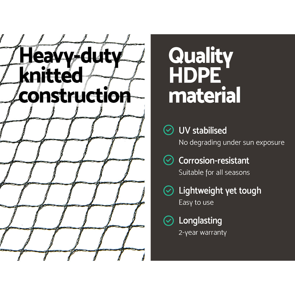 Bird Netting Anti Net Mesh Commercial Plant Fruit Trees 10M X 10M 30Gsm Black