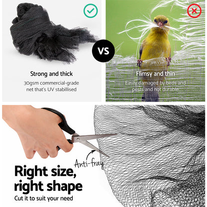 Bird Netting Net Anti Pest Commercial Fruit Trees Plant 5X30M 30Gsm Black