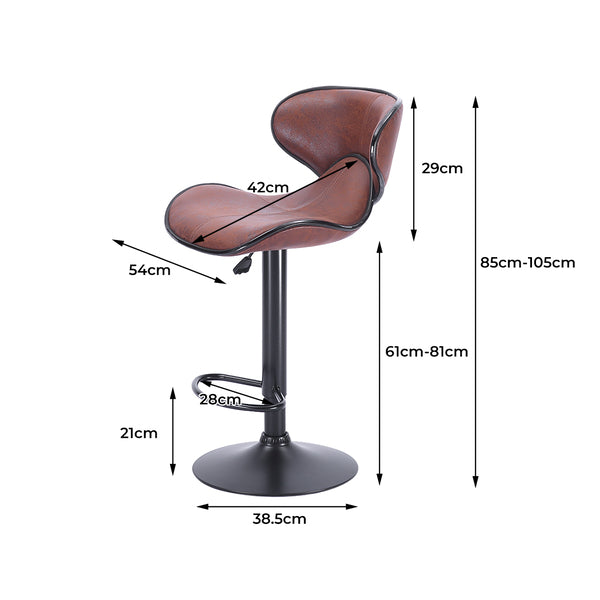 2x Bar Stools Stool Brown