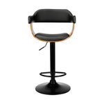 Wooden Bar Stools Kitchen Swivel Chairs Bar Stool Leather Black x1