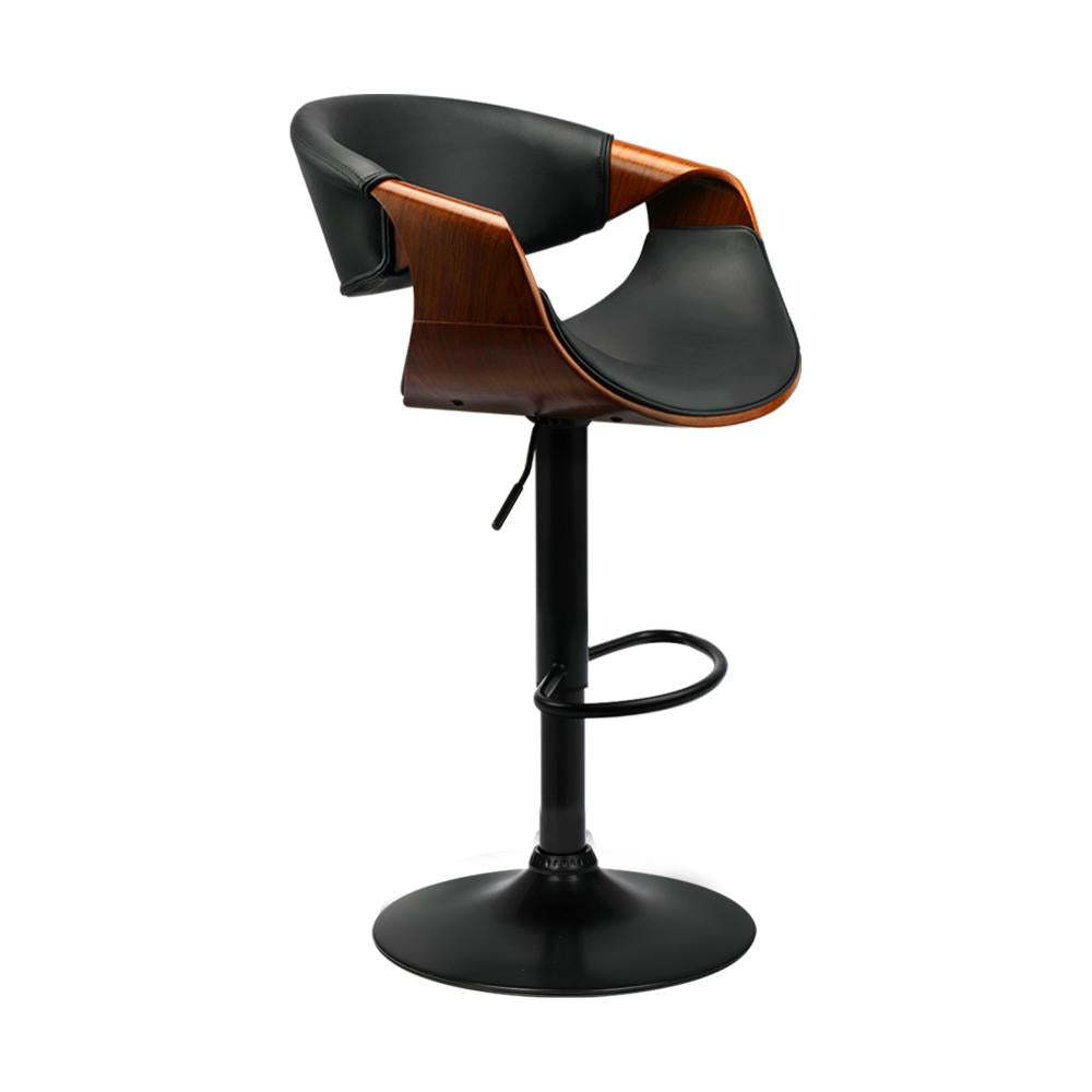 Bar Stools  Swivel Chair Kitchen Gas Lift Wooden Bar Stool Leather x1