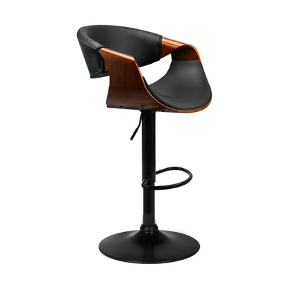 Bar Stools  Swivel Chair Kitchen Gas Lift Wooden Bar Stool Leather x1