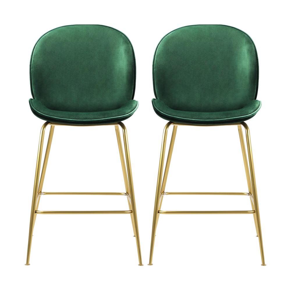 Bar Stools Kitchen Stool Chairs Barstool Dining Chair Velvet Metal x2