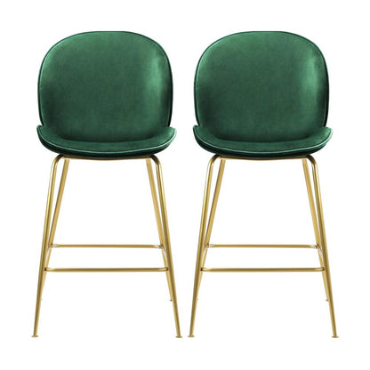 Bar Stools Kitchen Stool Chairs Barstool Dining Chair Velvet Metal x2