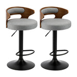 Bar Stools Kitchen Gas Lift Swivel Chairs Stool Wooden Barstool Grey x2