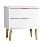 Bedside Tables 2 Drawers Side Table Nightstand Storage Cabinet White