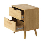 Bedside Tables 2 Drawers Side Table Nightstand Storage Cabinet Wood