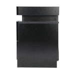 Bedside Table RGB LED Nightstand Cabinet 2 Drawers Side Table Furniture Black