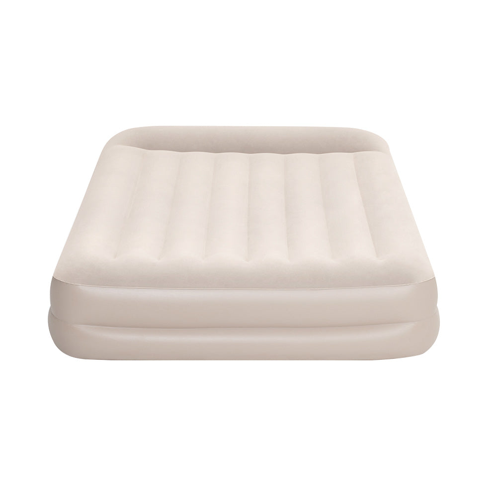 Bestway Air Bed  Queen Size Mattress  Built-in Pump Camping Inflatable,White