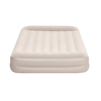 Bestway Air Bed  Queen Size Mattress  Built-in Pump Camping Inflatable,White