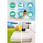 Bestway Air Bed  Queen Size Mattress  Built-in Pump Camping Inflatable,White
