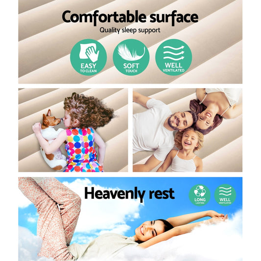 Bestway Air Bed   Single Size Mattress  Built-in Pump Camping Inflatable,White