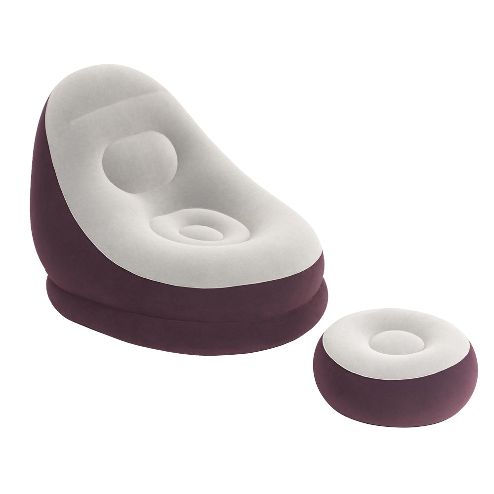 Purple/Blue Lazy Sofa Lounge Ottoman Air Chair Seat - 54×54×26cm