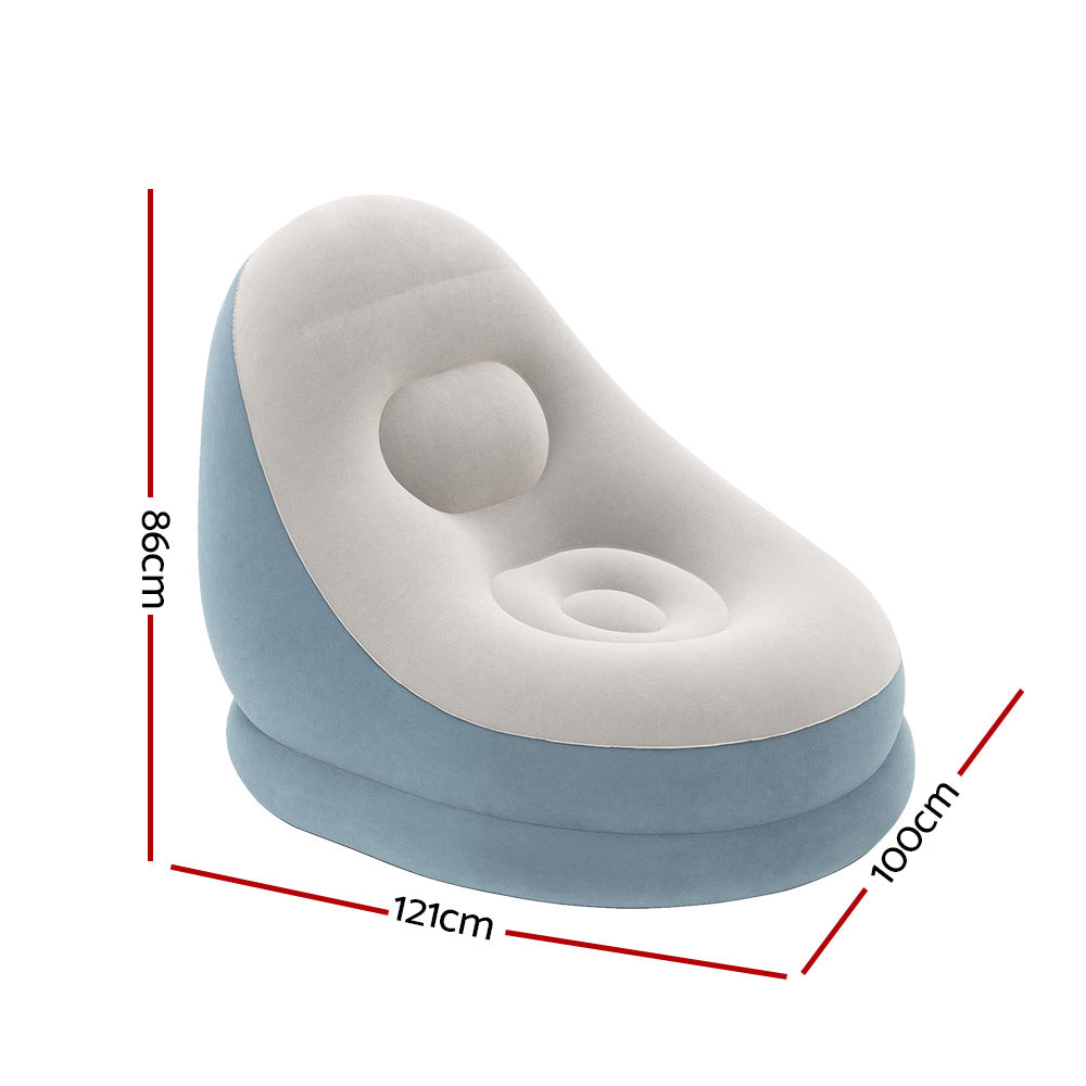 Purple/Blue Lazy Sofa Lounge Ottoman Air Chair Seat - 54×54×26cm