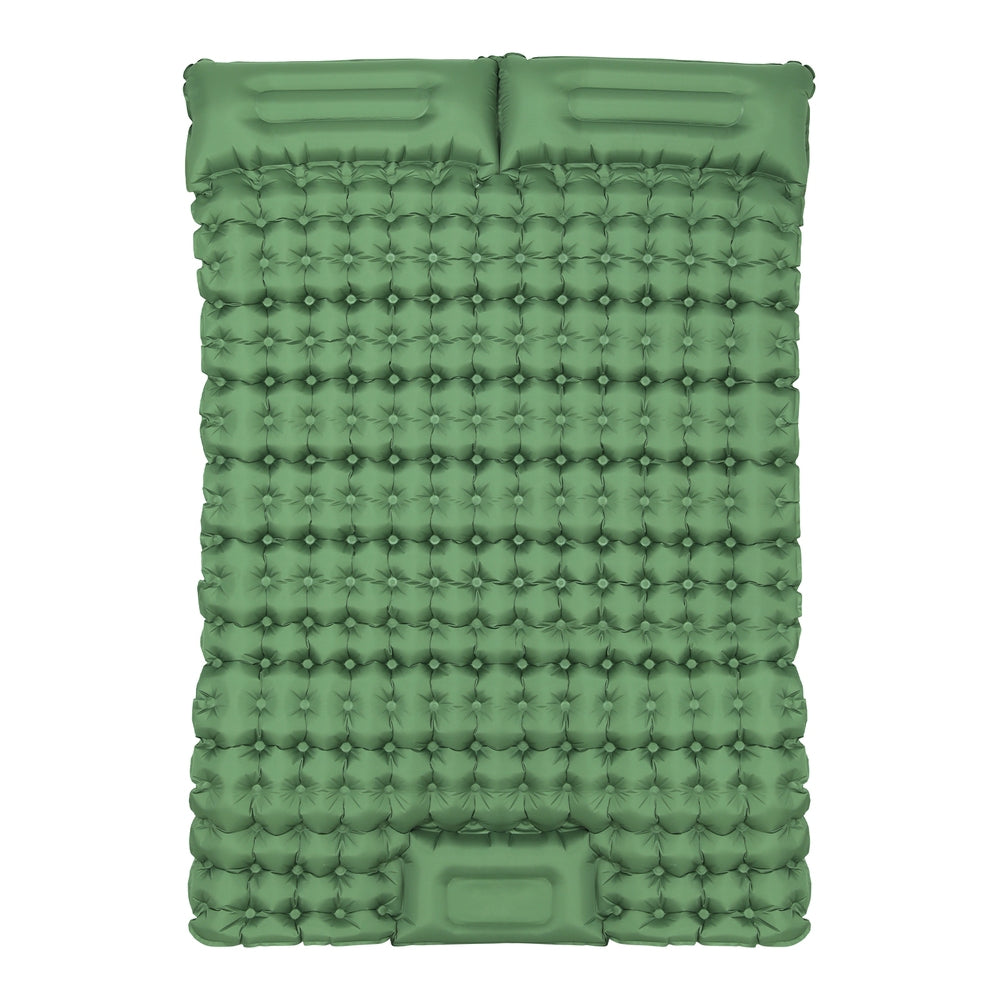 Self Inflating Mattress Camping Sleeping Mat Air Bed Pad Double Pillow