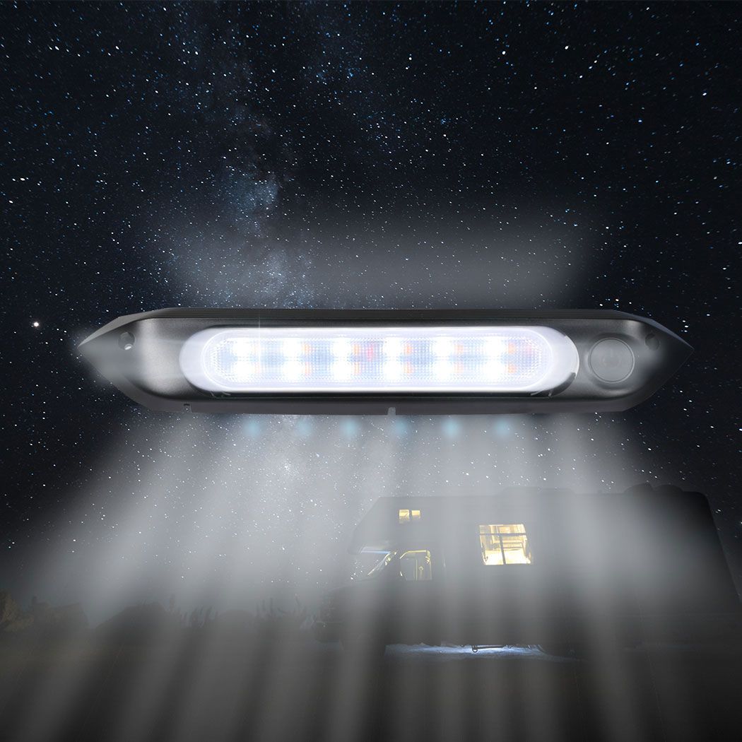12V Dual LED Awning Light Amber White Waterproof Caravan Exterior