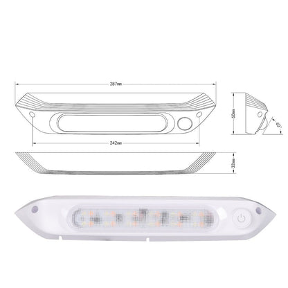 12V Dual LED Awning Light Amber White Waterproof Caravan Exterior