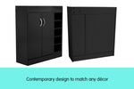 21 Pairs Shoe Cabinet Rack Storage Organiser - 80 x 30 x 90cm - Black
