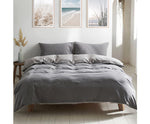 Cosy Club Duvet Cover Quilt Set King Flat Cover Pillow Case Grey Inspired