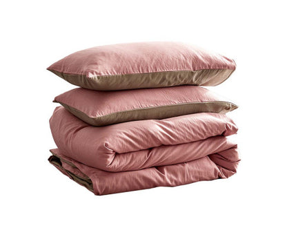 Cosy Club Duvet Cover Quilt Set Doona Cover Pillow Case Blush Beige KING
