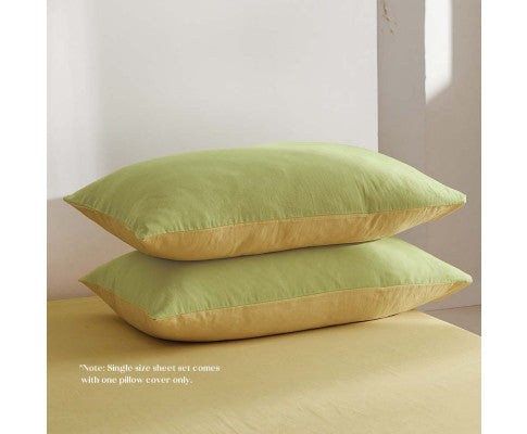 Cosy Club Duvet Cover Quilt Set King Flat Cover Pillow Case Yellow Inspired King