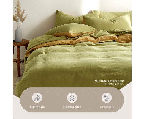 Cosy Club Duvet Cover Quilt Set King Flat Cover Pillow Case Yellow Inspired King