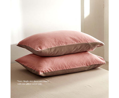 Cosy Club Duvet Cover Quilt Set Doona Cover Pillow Case Blush Beige QUEEN
