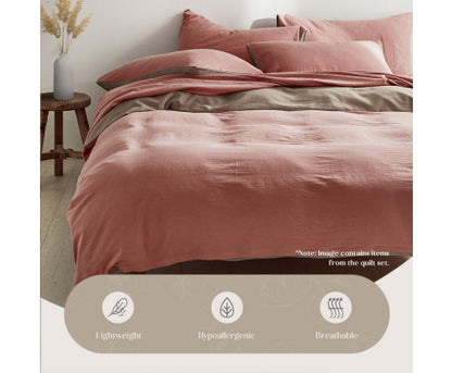 Cosy Club Duvet Cover Quilt Set Doona Cover Pillow Case Blush Beige QUEEN